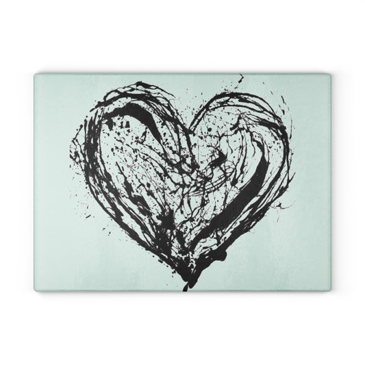 CROOK'D 'Black Heart' — Glass Cutting Board