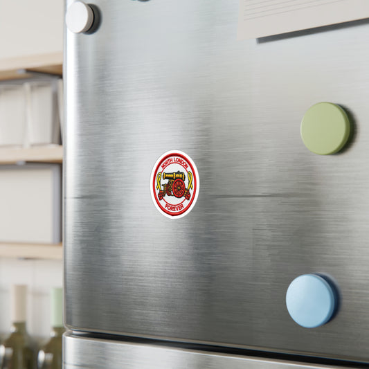 'North London Forever' Cannon Crest — Vinyl Sticker Kiss-Cut Decal