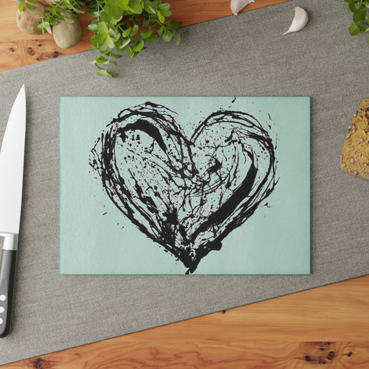 CROOK'D 'Black Heart' — Glass Cutting Board