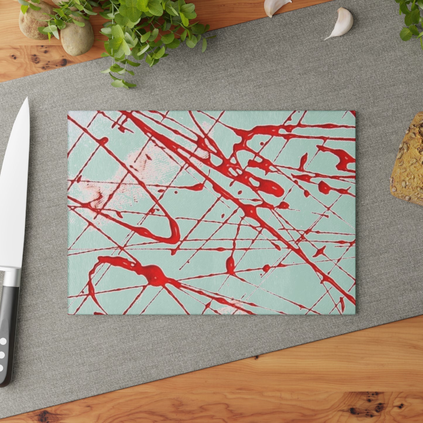CROOK'D 'Splatter' — Glass Cutting Board