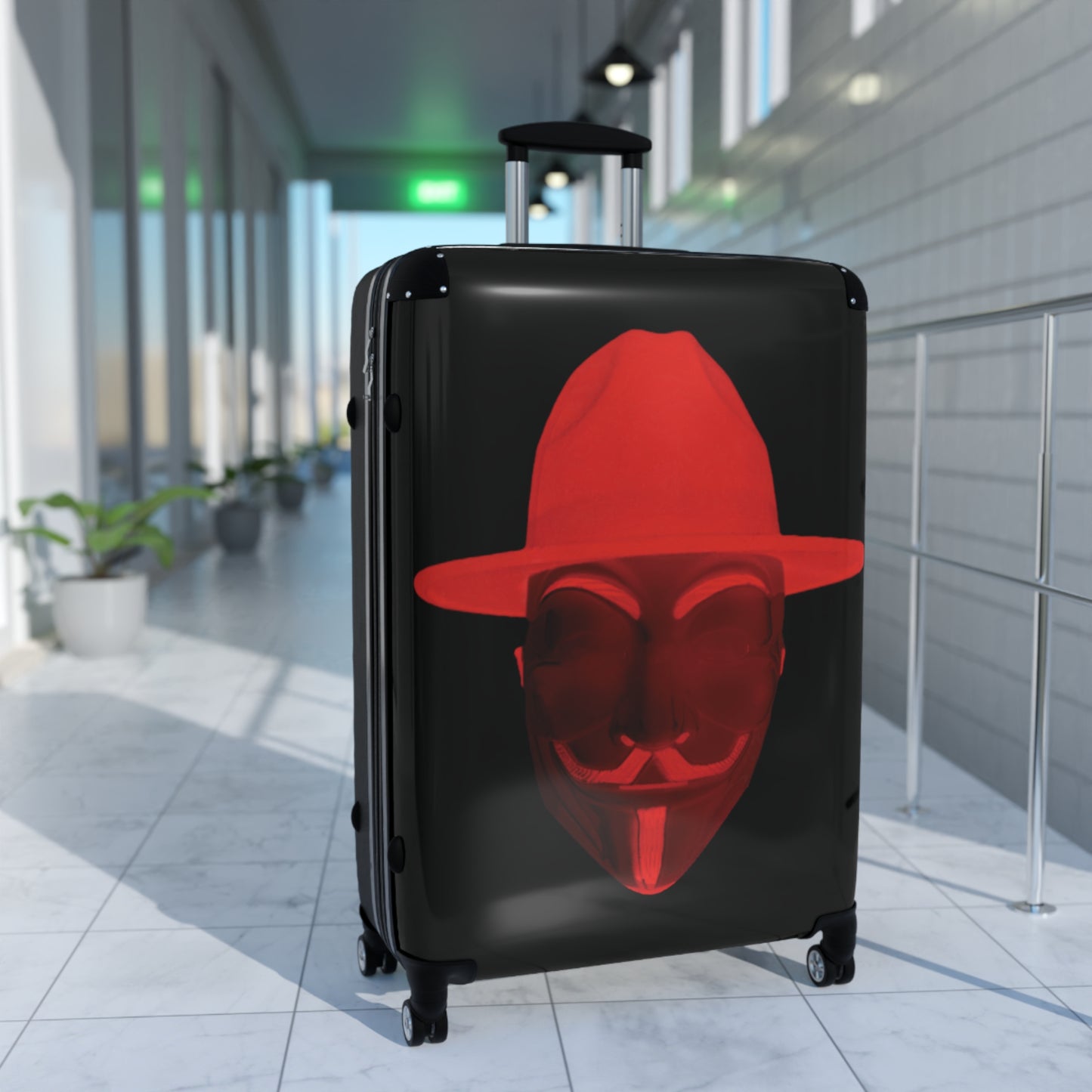 CROOK'D Red 'ANON' Suitcase