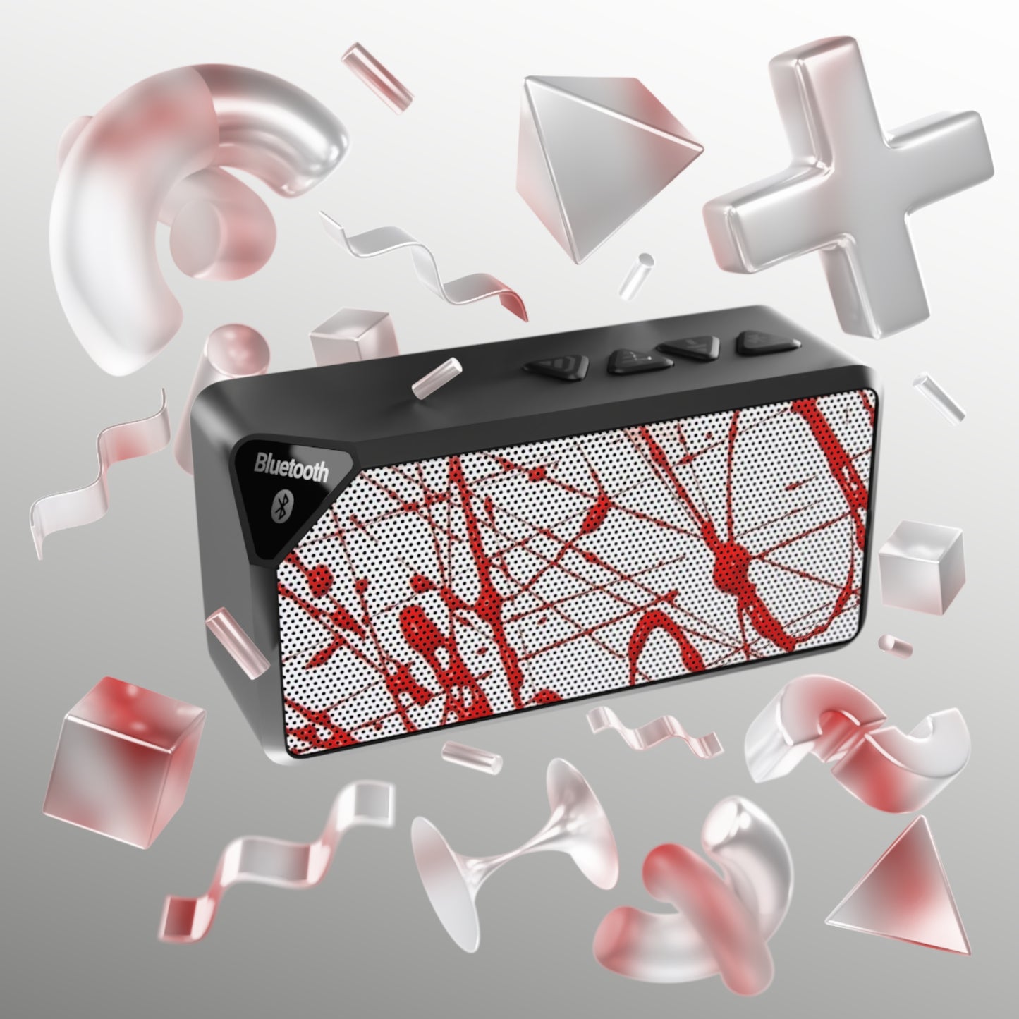 CROOK'D Bluetooth Speaker with Paint Spill Grill – Portable Wireless Audio