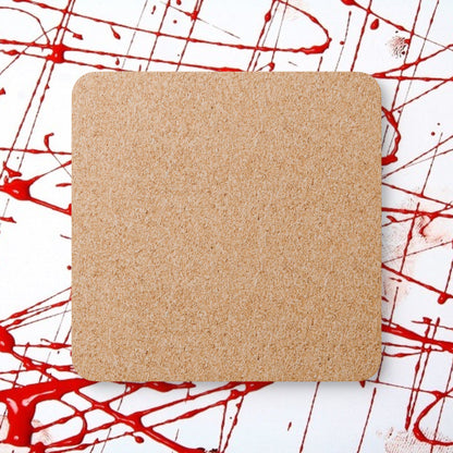 Black Grunge Heart Cork Coaster Set — Valentine Romantic Drink Coasters