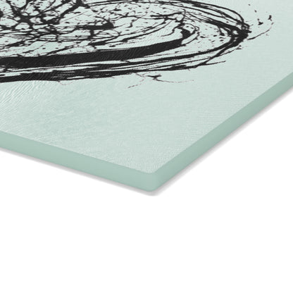 CROOK'D — Black Heart — Glass Cutting Board