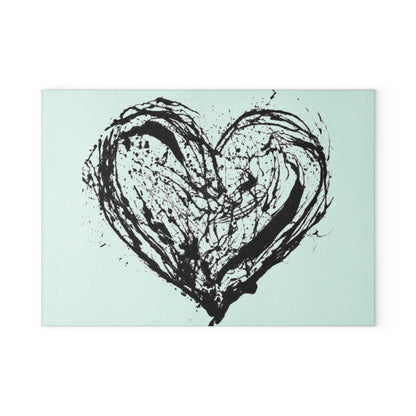 CROOK'D — Black Heart — Glass Cutting Board