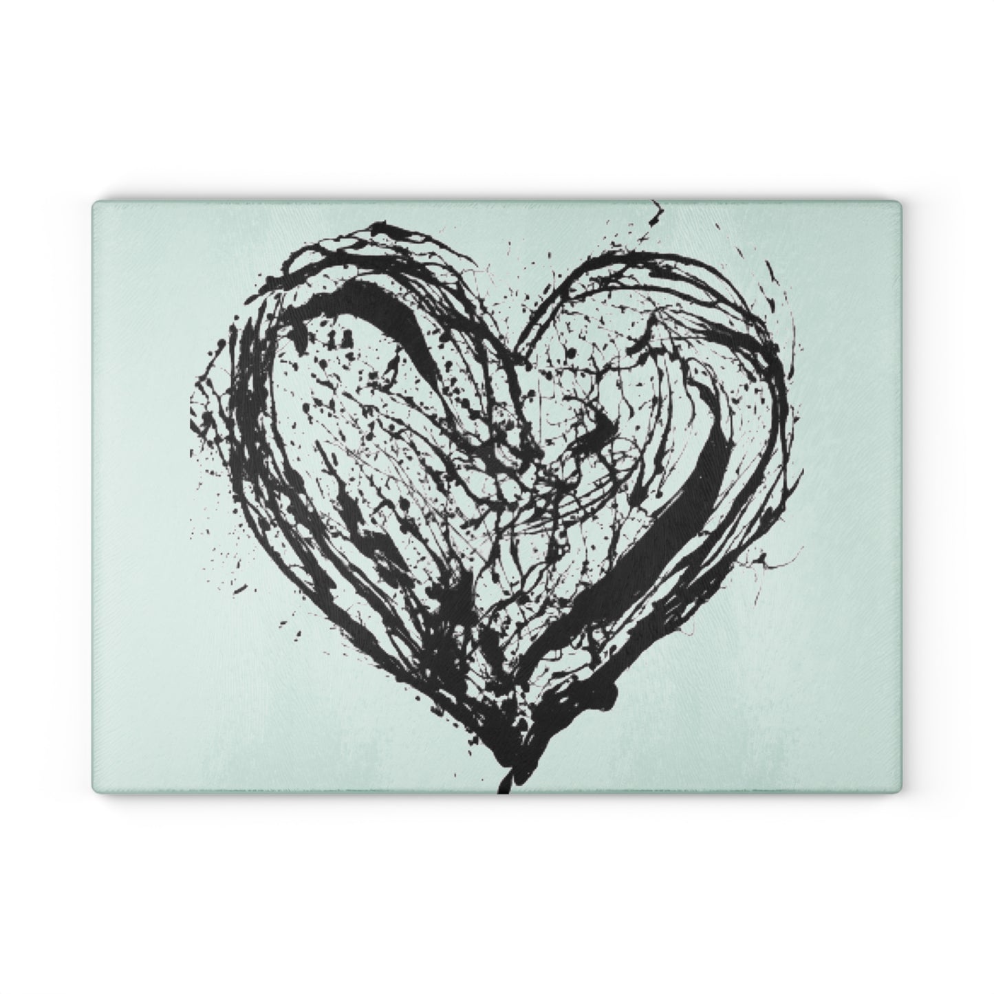 CROOK'D — Black Heart — Glass Cutting Board