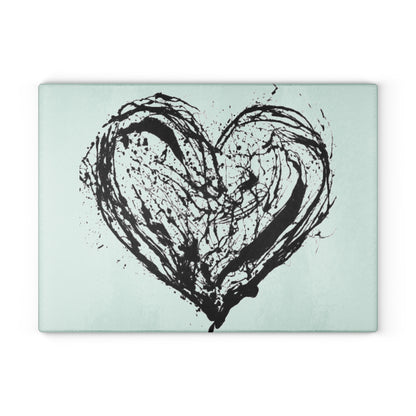 CROOK'D — Black Heart — Glass Cutting Board